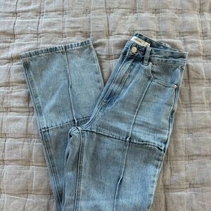 Glassons Stitch Paneled Bootcut Jean in Light Blue Wash